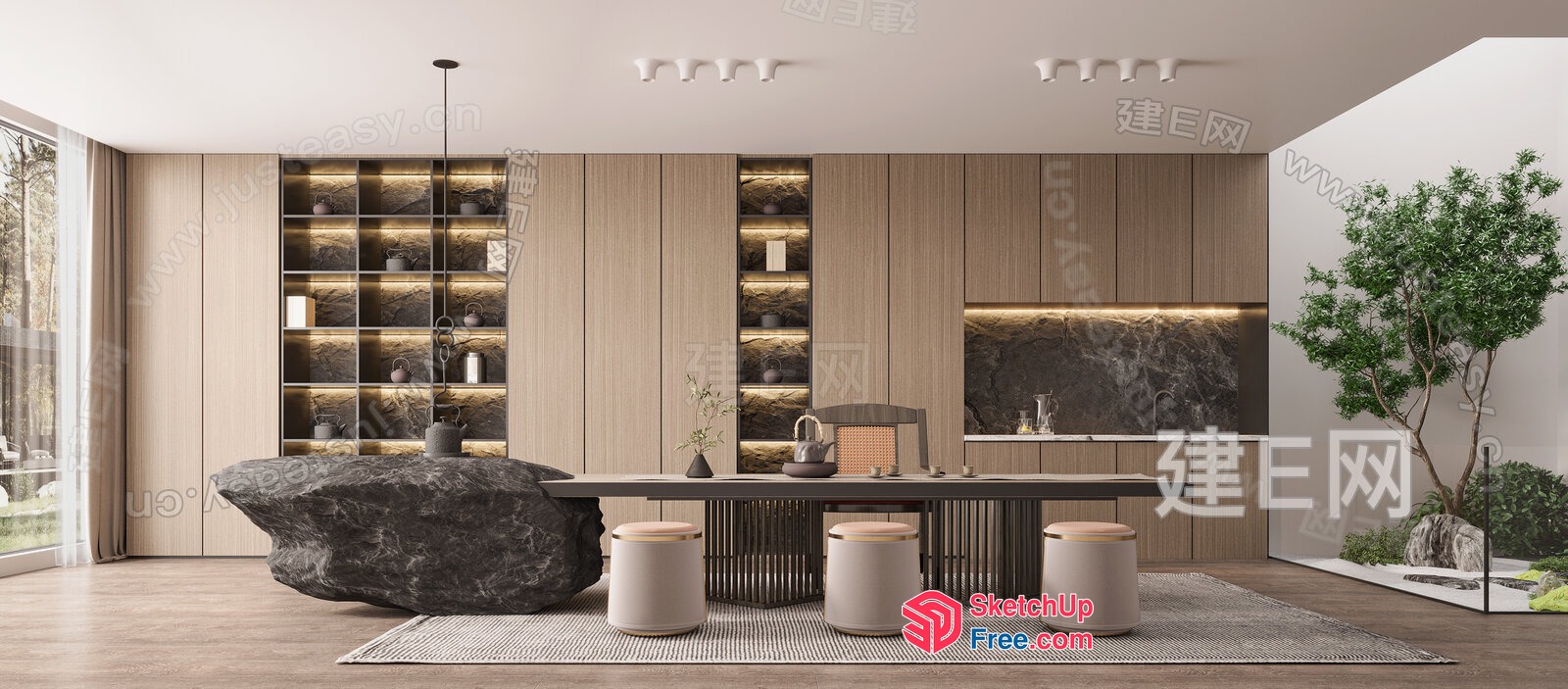 Modern Minimalist Office Interior Design 3D SketchUp File
