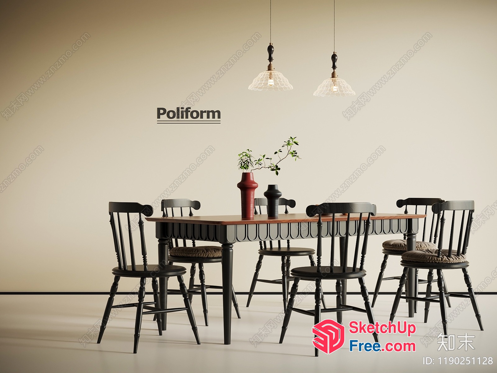 Poliform Dining Room Furniture 3D SketchUp File
