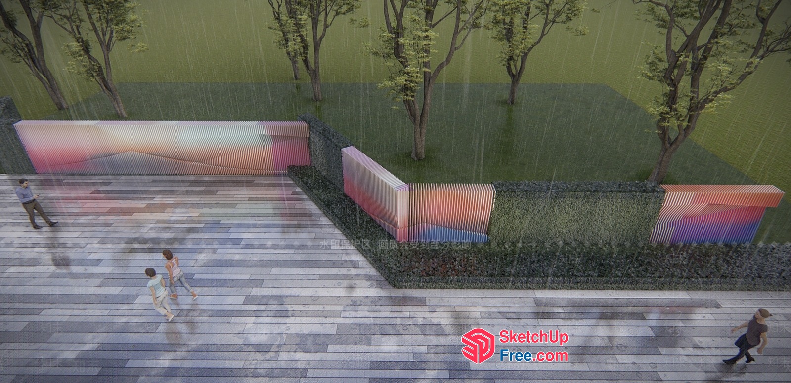 Colorful Outdoor Stairway Design 3D SketchUp File