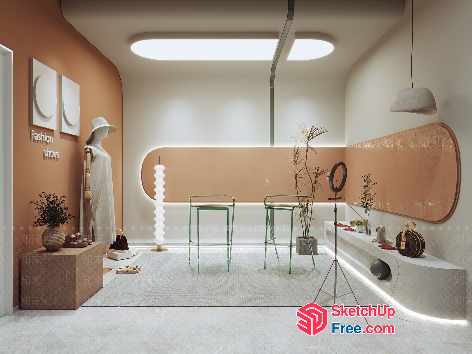Modern Minimalist Fashion Store Interior Design 3D SketchUp File