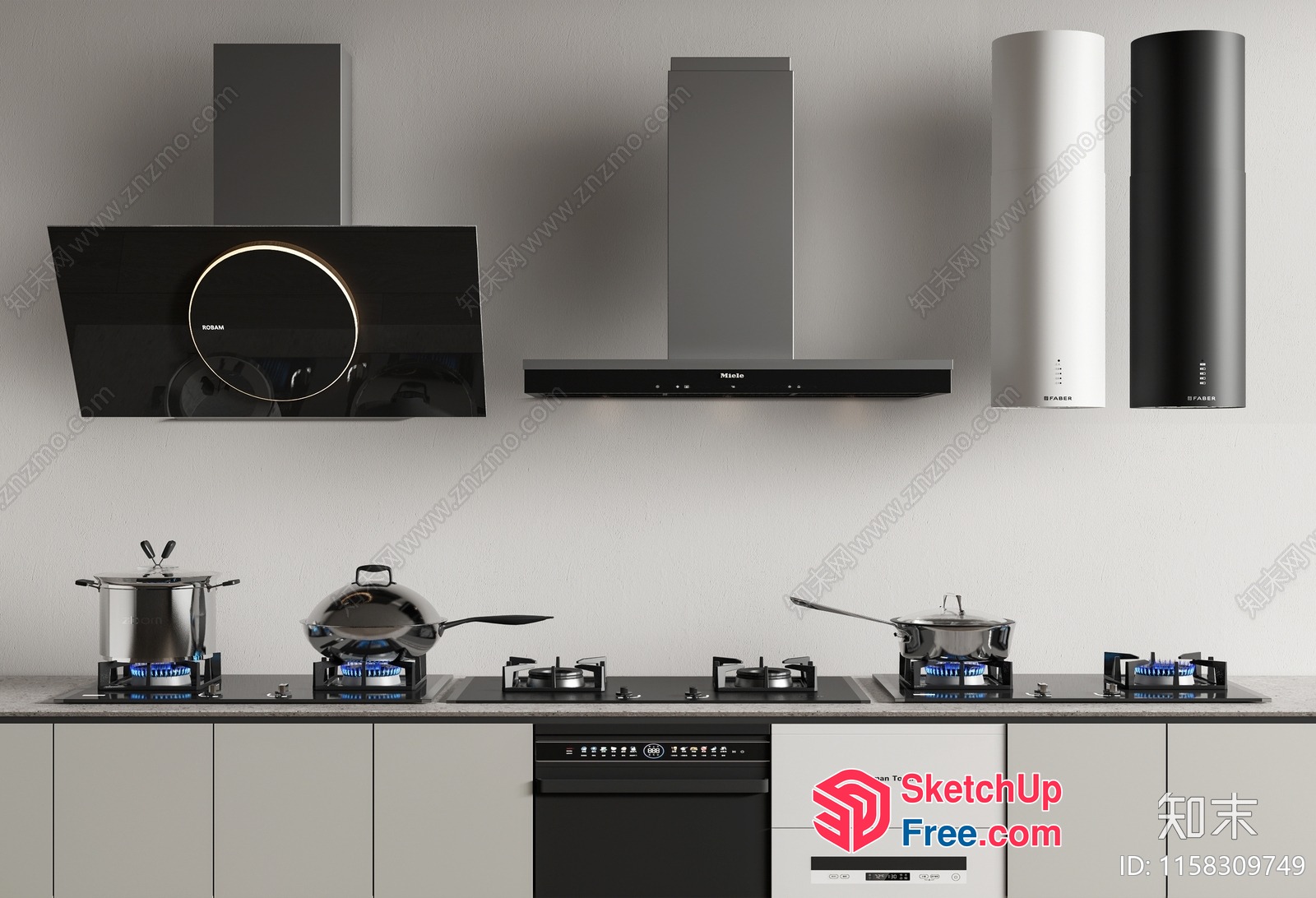 Modern Kitchen With Sleek Appliances And Stylish Decor 3D SketchUp File