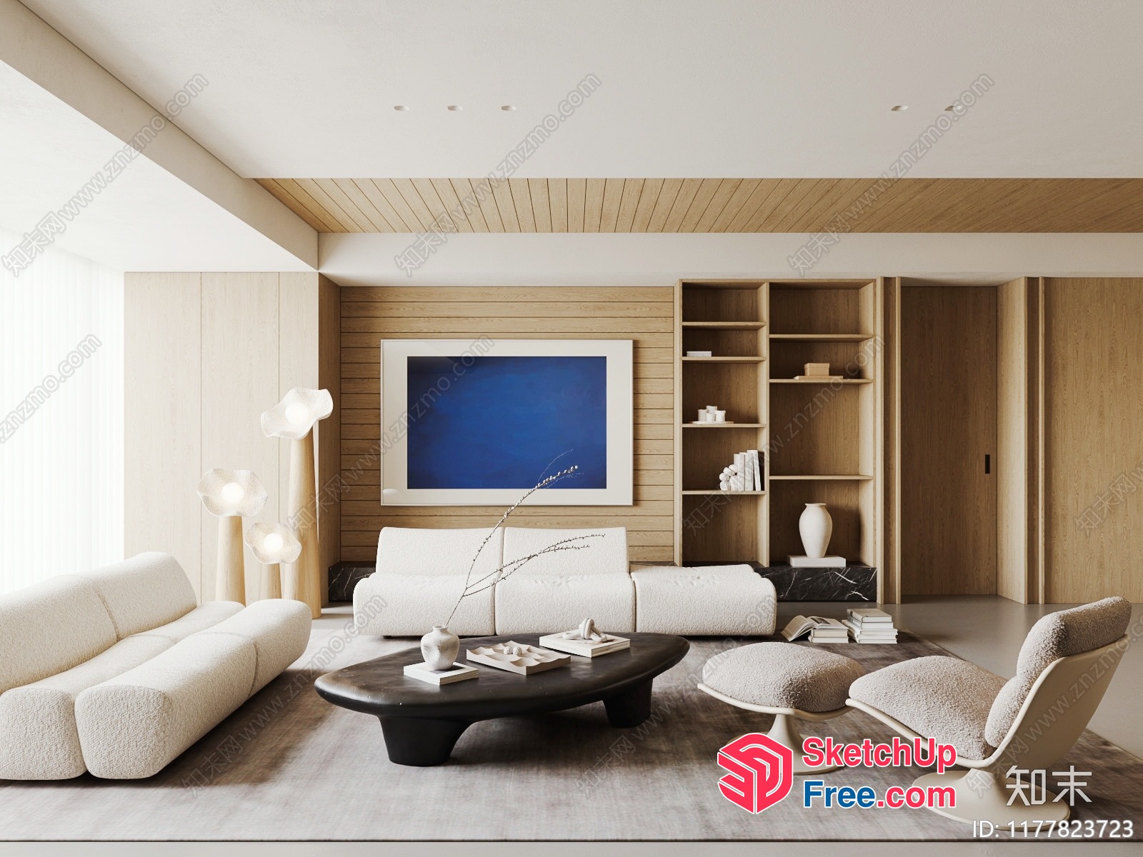 Elegant Modern Living Room Interior 3D SketchUp File