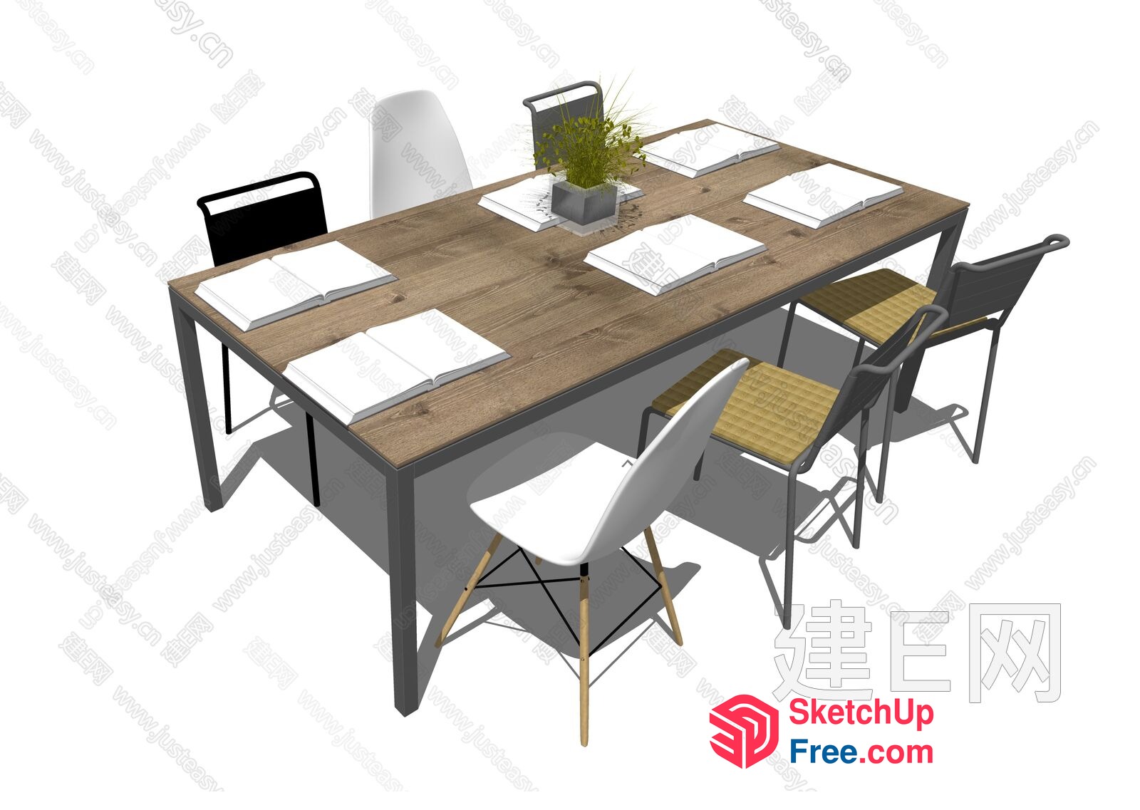 Office Table And Chairs Set 3D SketchUp File