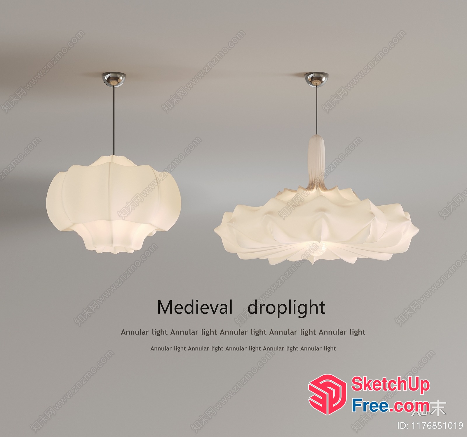 Medieval Hanging Lights With Ornate Details 3D SketchUp File