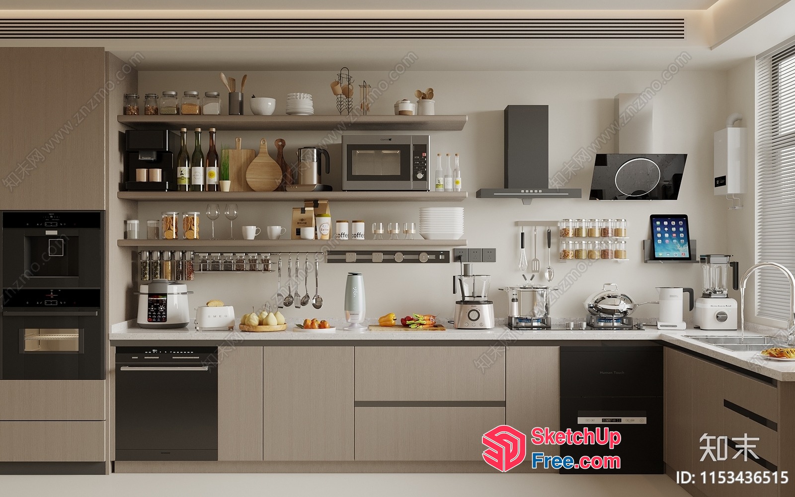 Modern Kitchen With Sleek Appliances And Minimalist Decor 3D SketchUp File