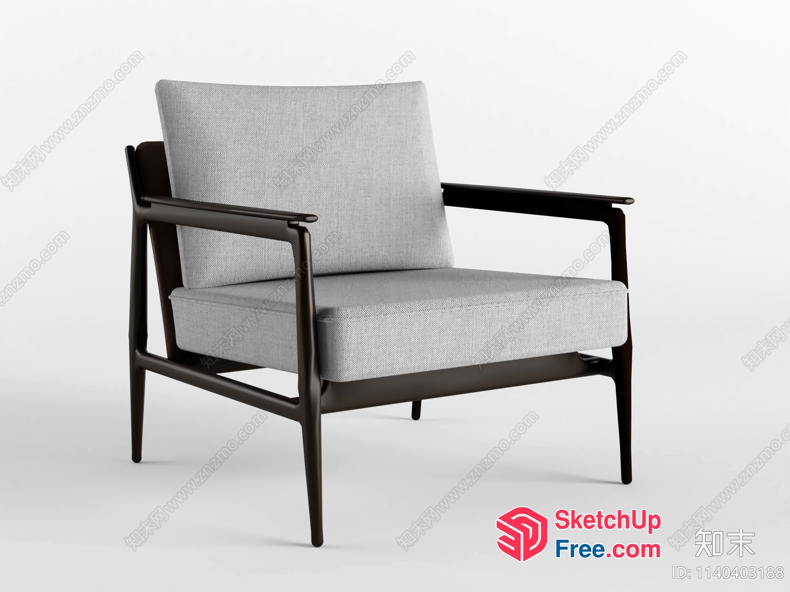 Stylish Minimalist Nordic Style Armchair 3D SketchUp File