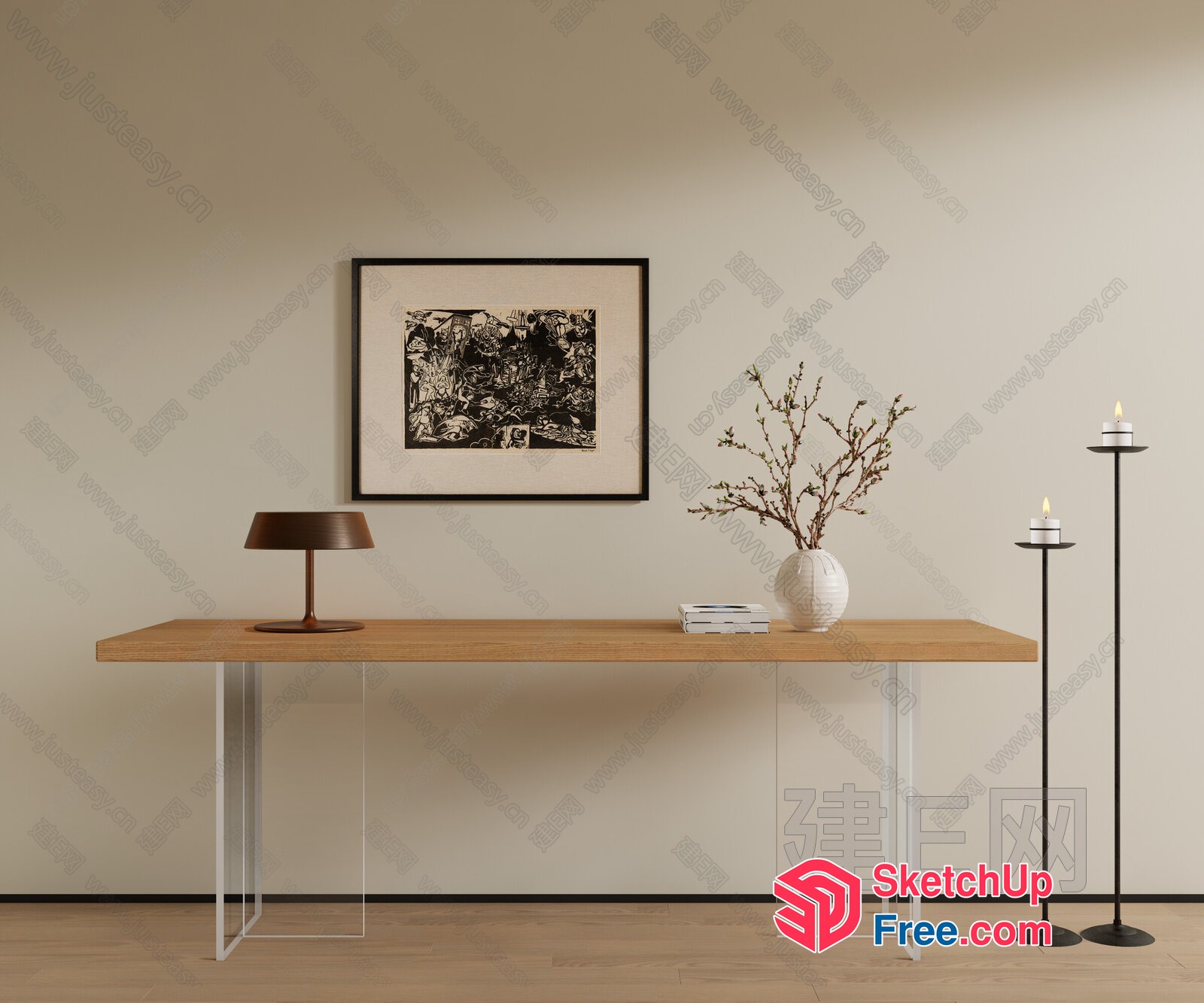 Minimalist Japanese Style Interior Decor 3D SketchUp File