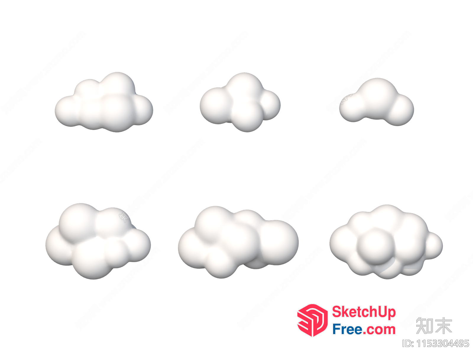 Clouds In Various Shapes 3D SketchUp File