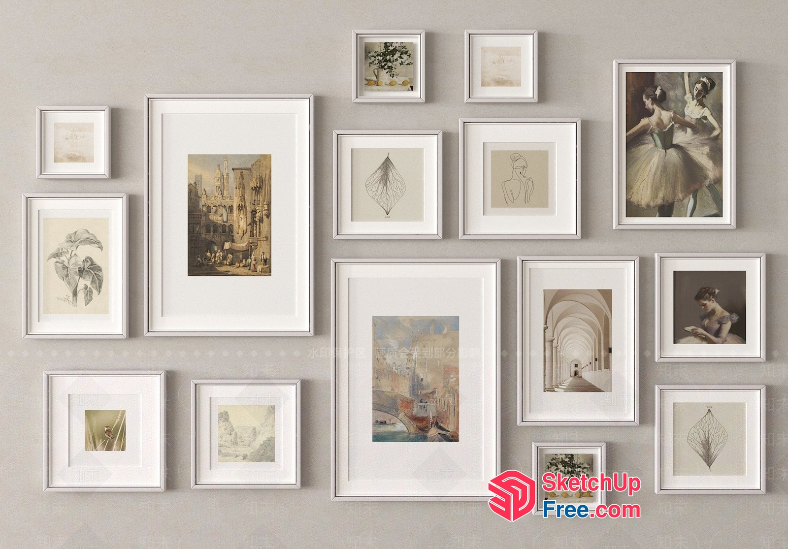 Elegant Collection Of Vintage And Modern Artwork 3D SketchUp File