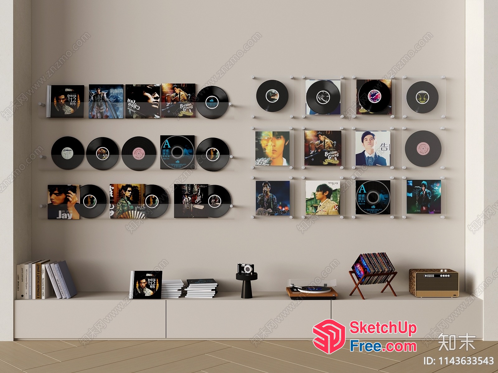 Vinyl Record Wall Decor 3D SketchUp File