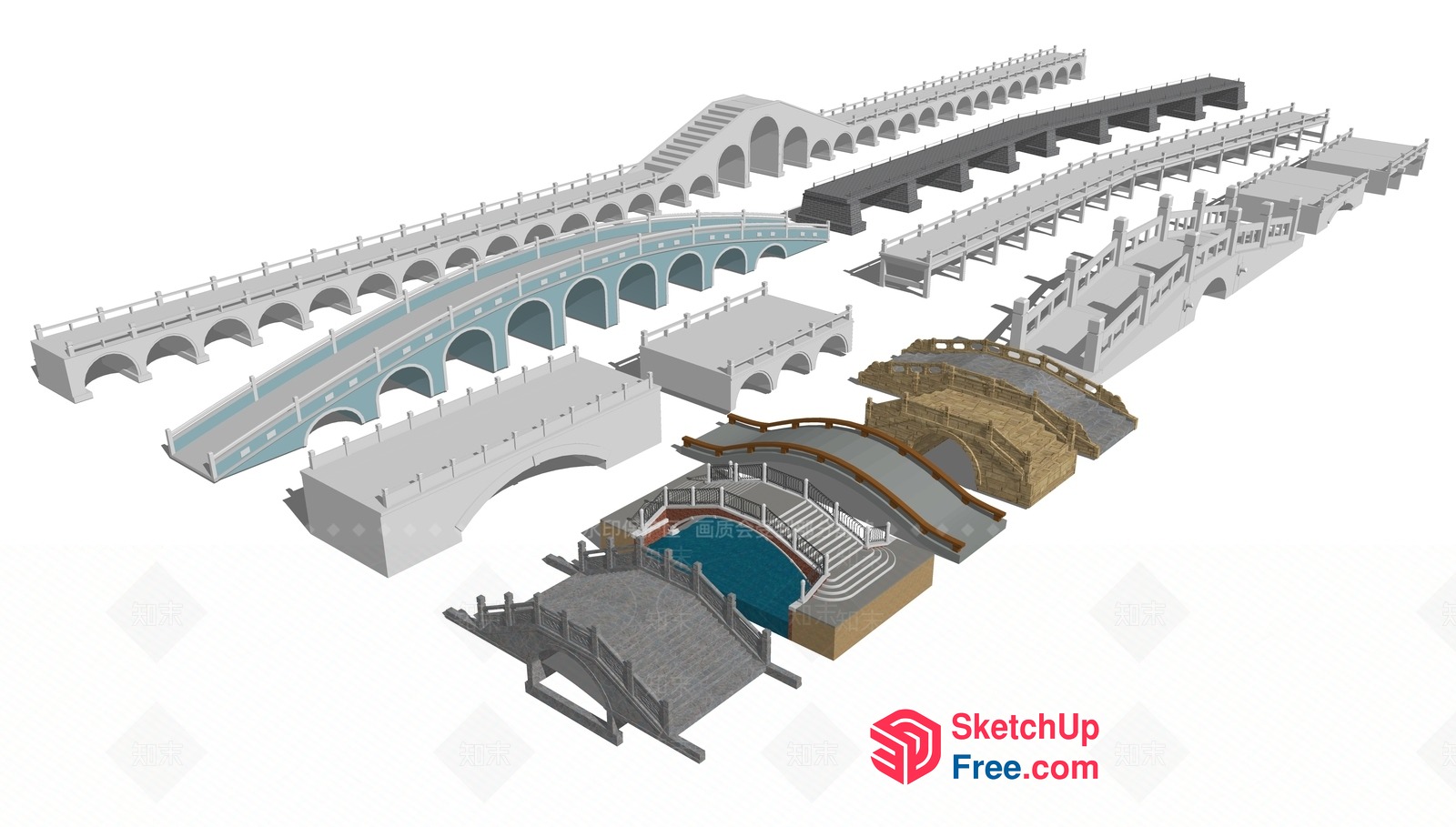 Various Bridge Styles 3D SketchUp File