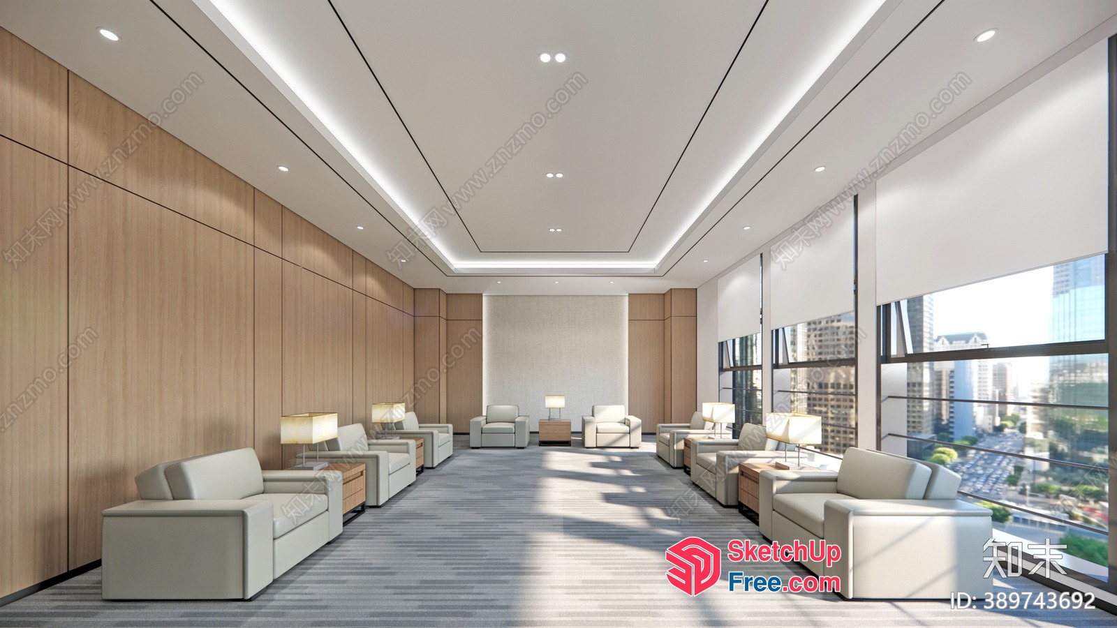 Modern Minimalist Office Interior Design 3D SketchUp File