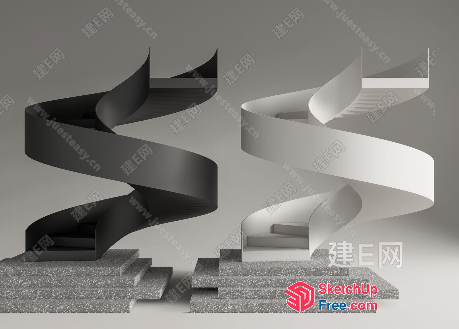 Modern Spiral Staircase Design 3D SketchUp File