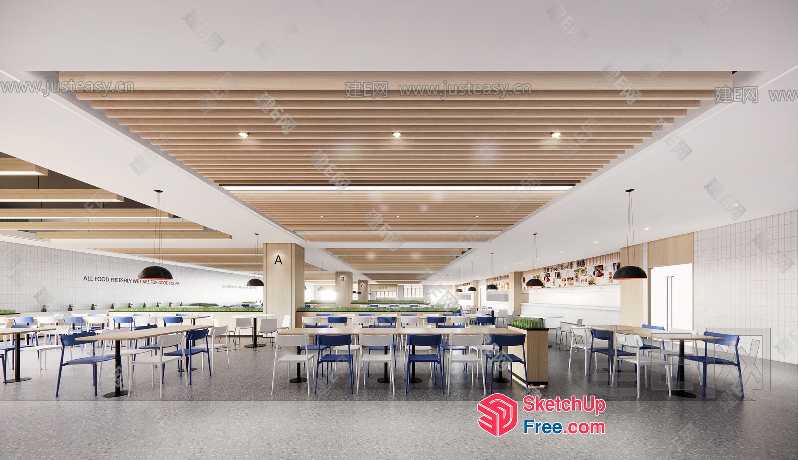 Modern Commercial Space With Elegant Furniture 3D SketchUp File