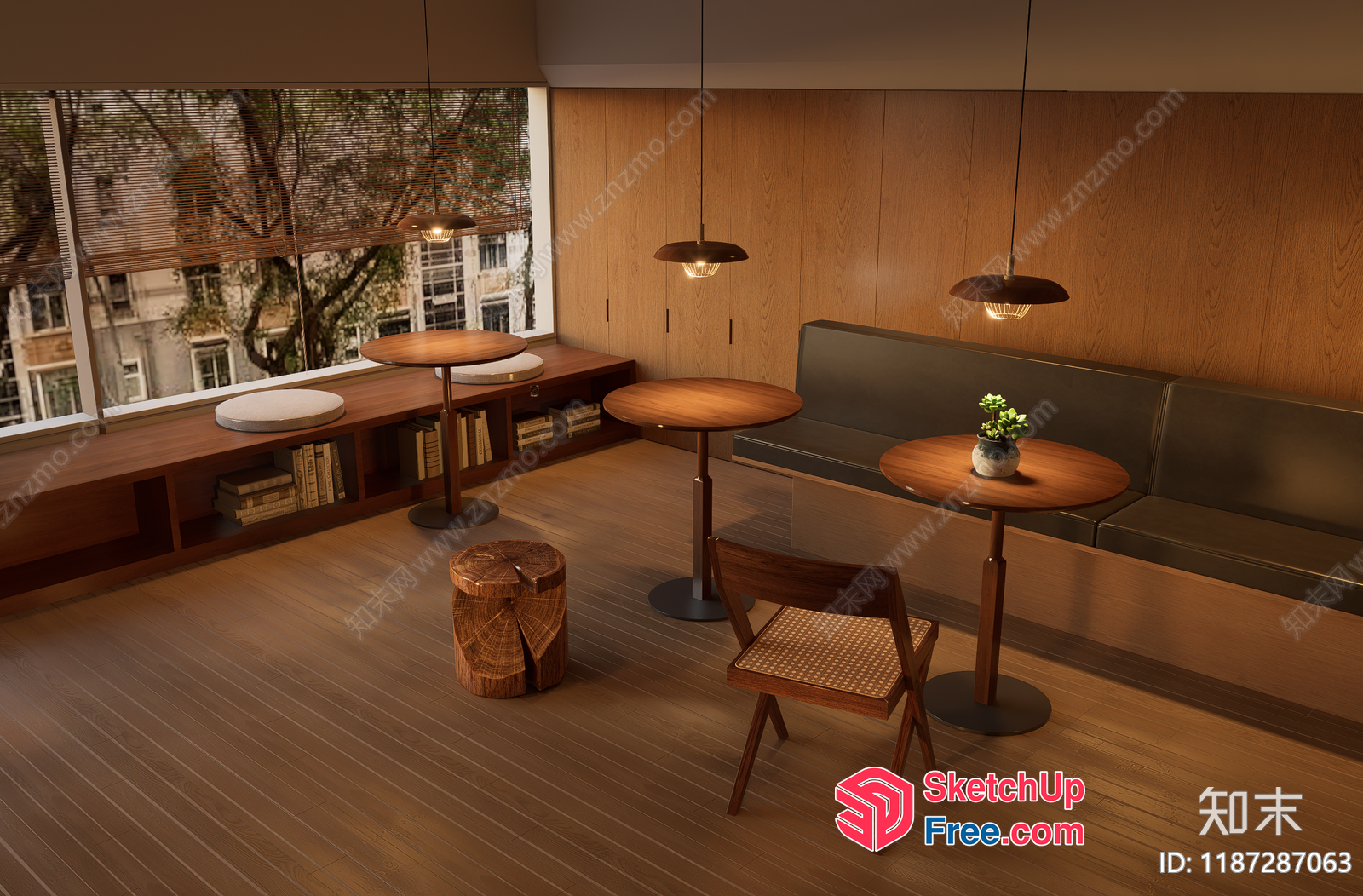 Cozy Modern Dining Room With Panoramic View 3D SketchUp File