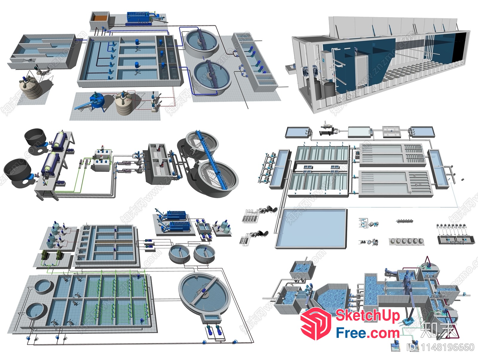 Industrial Water Treatment Facility 3D SketchUp File