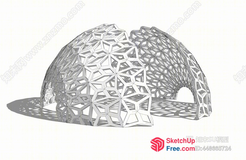 3D-Printed Geodesic Dome Structure 3D SketchUp File