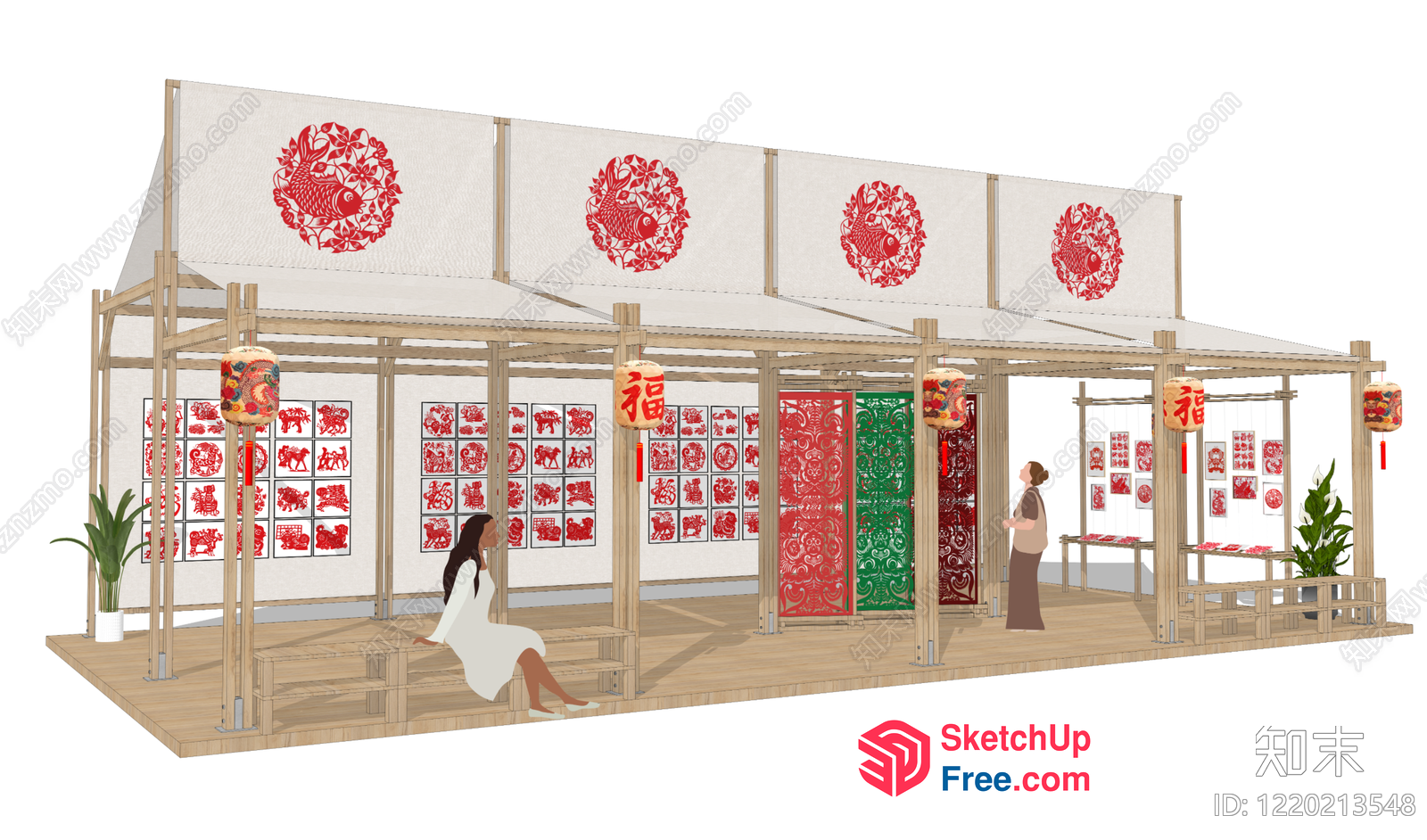 Traditional Chinese Art Gallery 3D SketchUp File