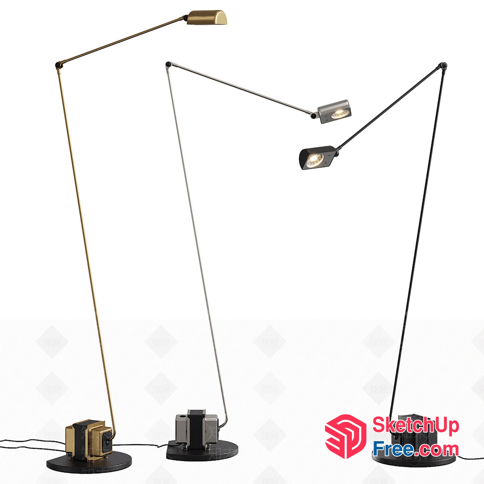 Sleek And Modern Adjustable Floor Lamp 3D SketchUp File