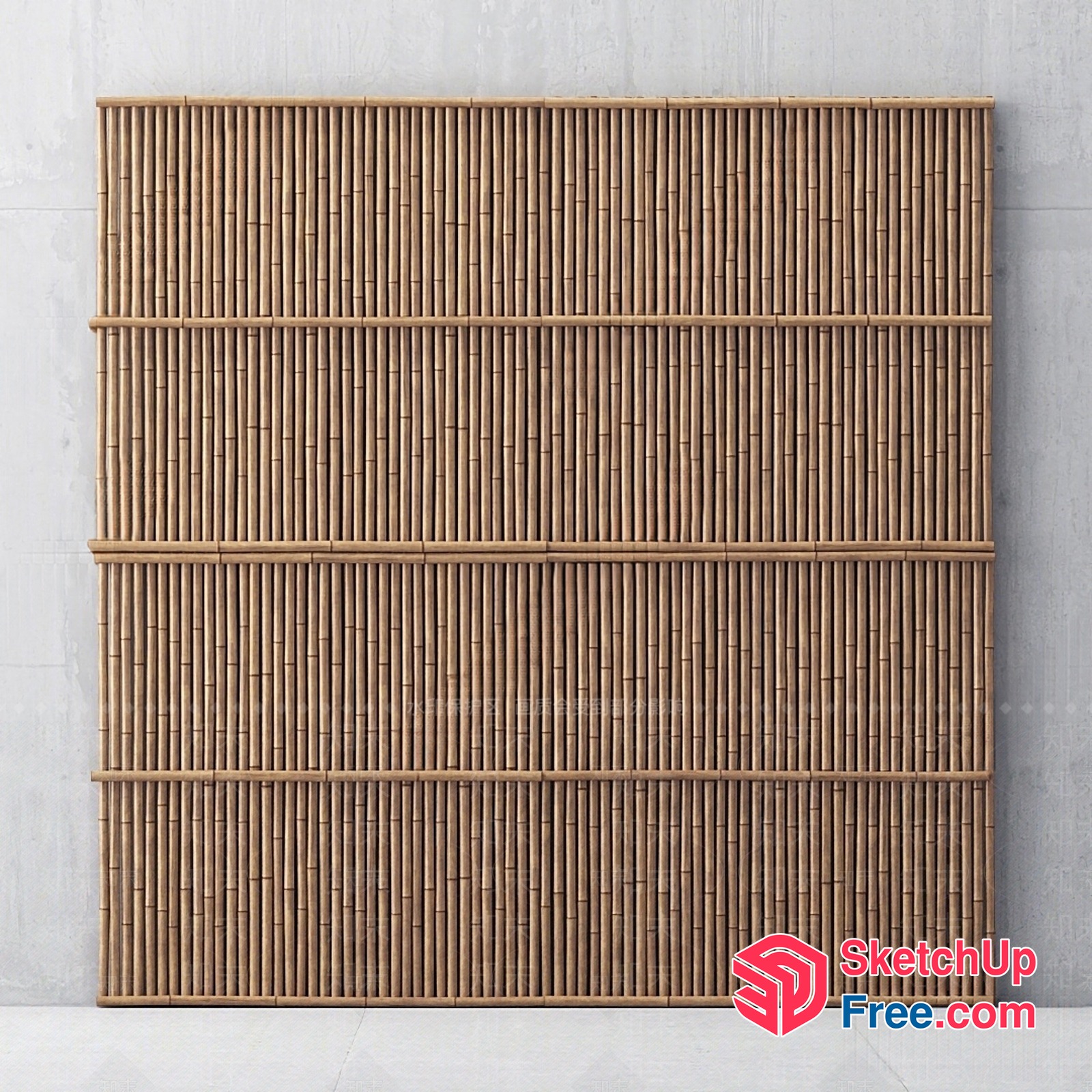 Partition Screen With Bamboo Style And Minimalist Design 3D SketchUp File