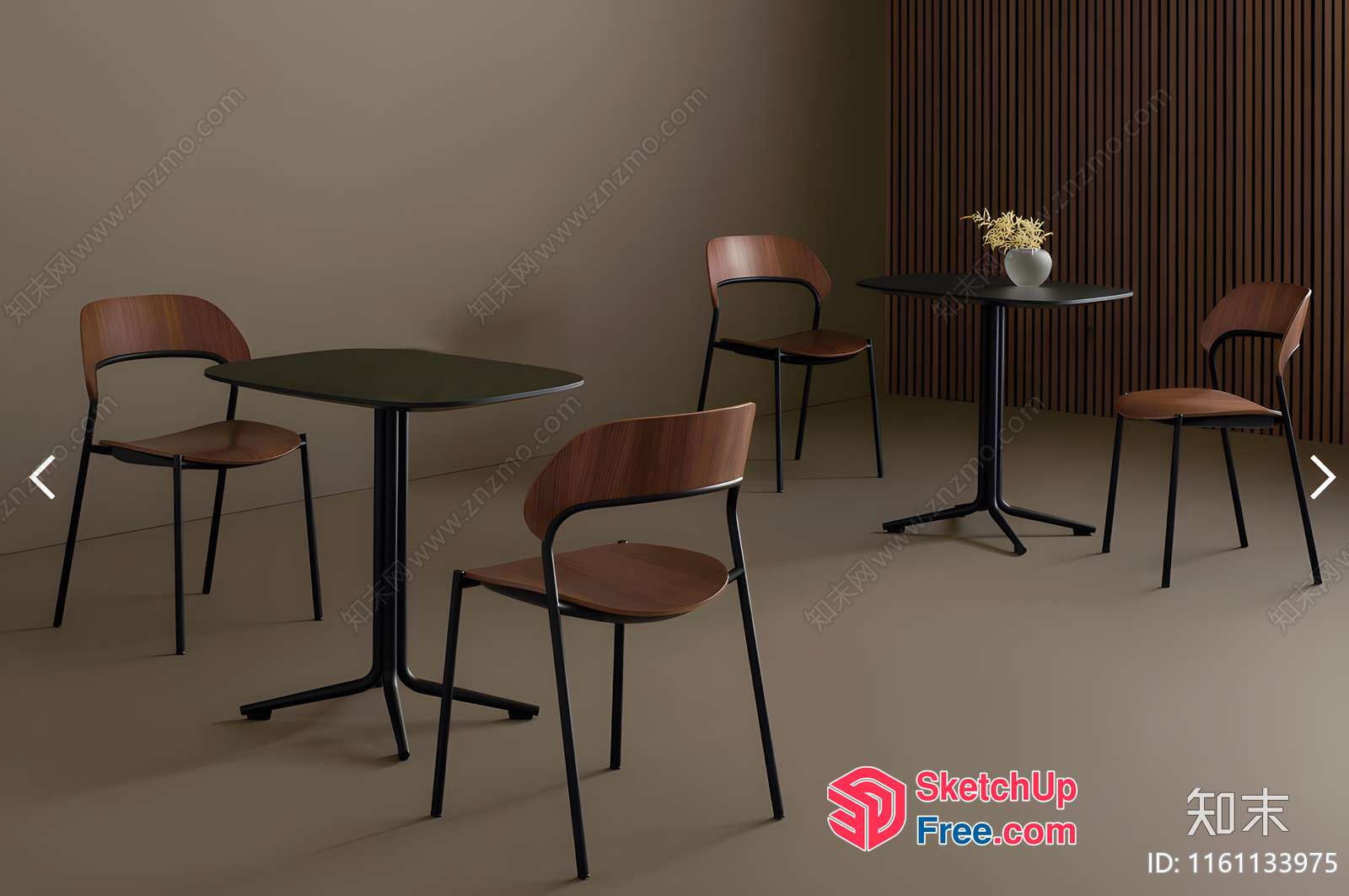 Modern Minimalist Dining Room Furniture Set 3D SketchUp File