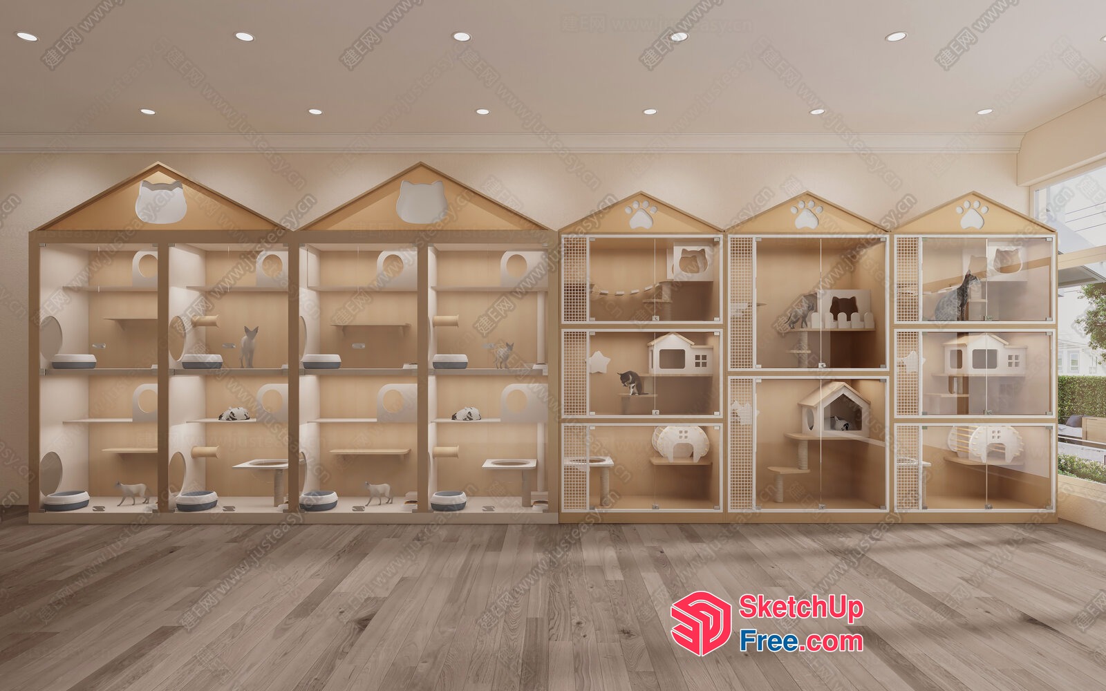 Modern Cat Playground With Multiple Levels And Play Areas 3D SketchUp File