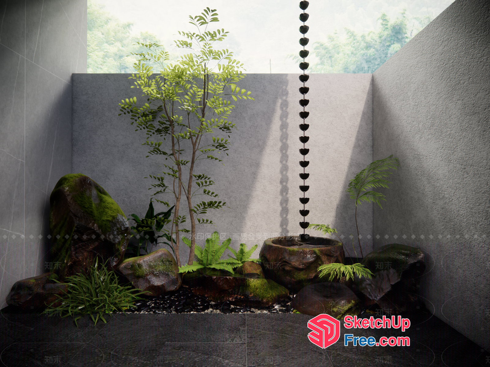 Modern Zen Garden Oasis 3D SketchUp File