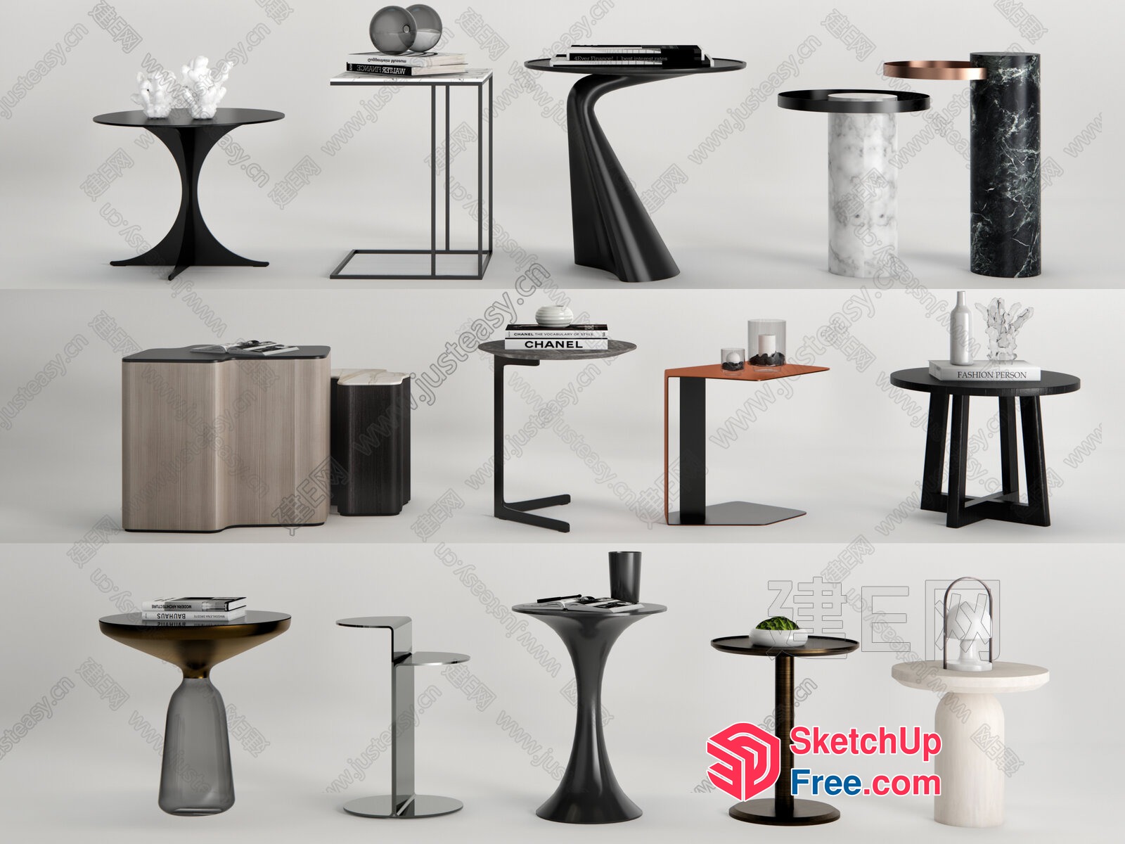 Modern Side Tables With Unique Designs 3D SketchUp File
