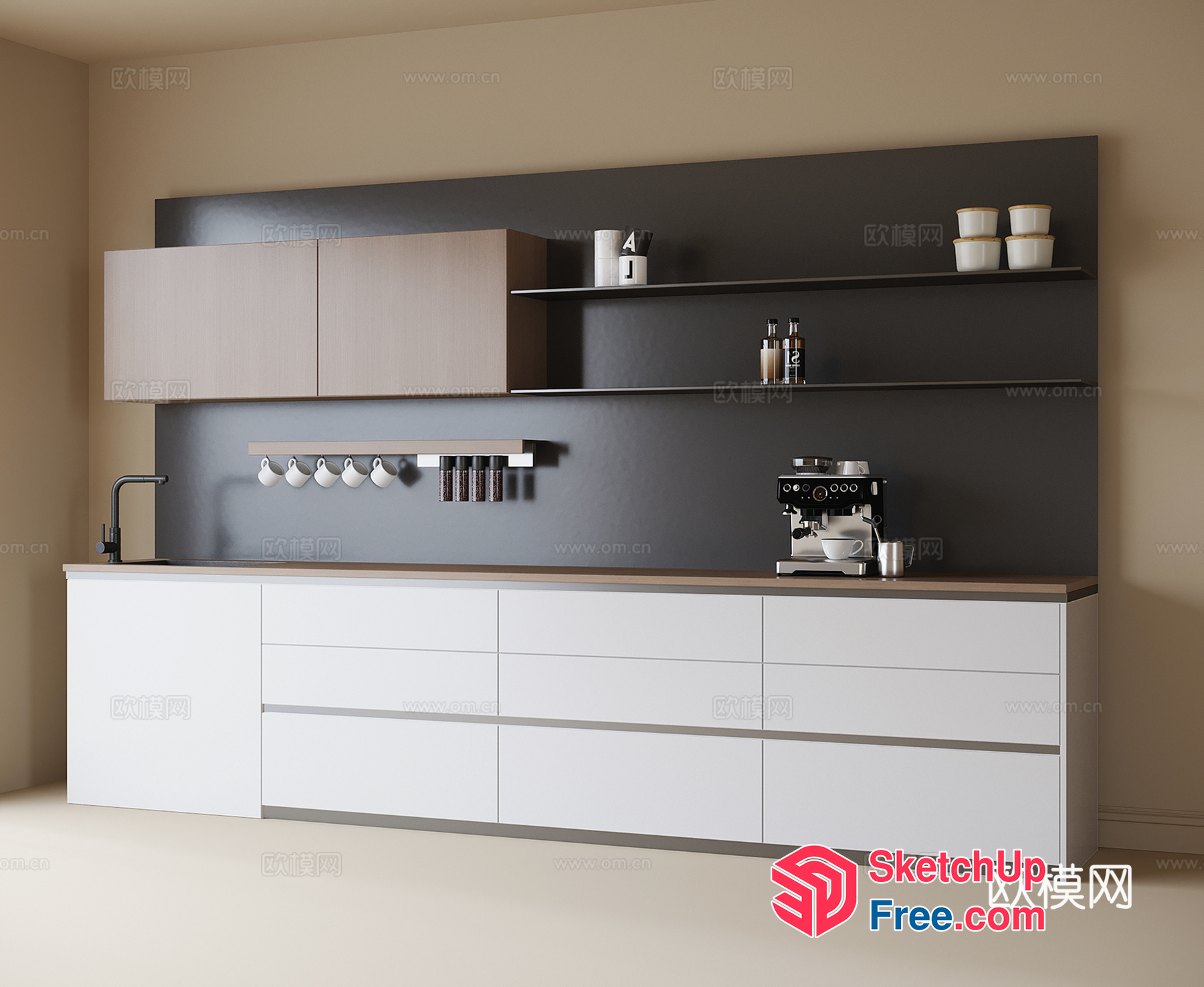 Modern Minimalist Kitchen Interior 3D SketchUp File