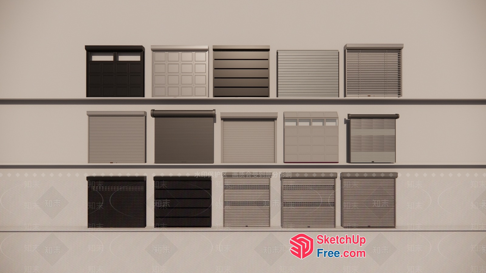 Garage Door And Window Options 3D SketchUp File
