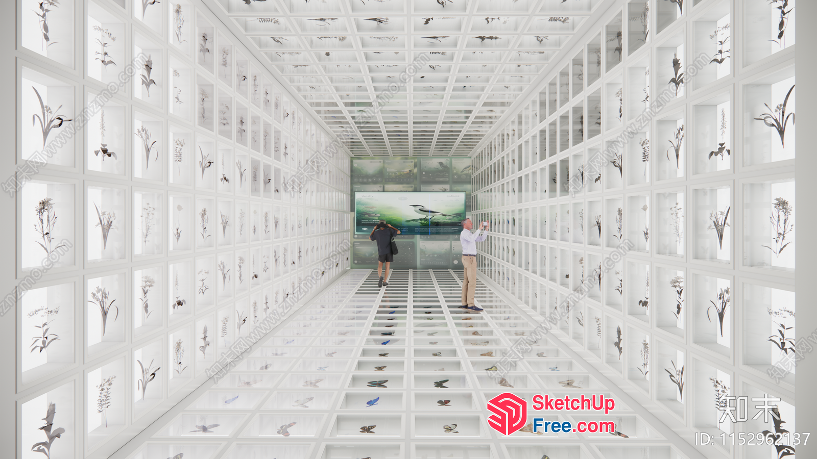 White Wall Art Gallery 3D SketchUp File