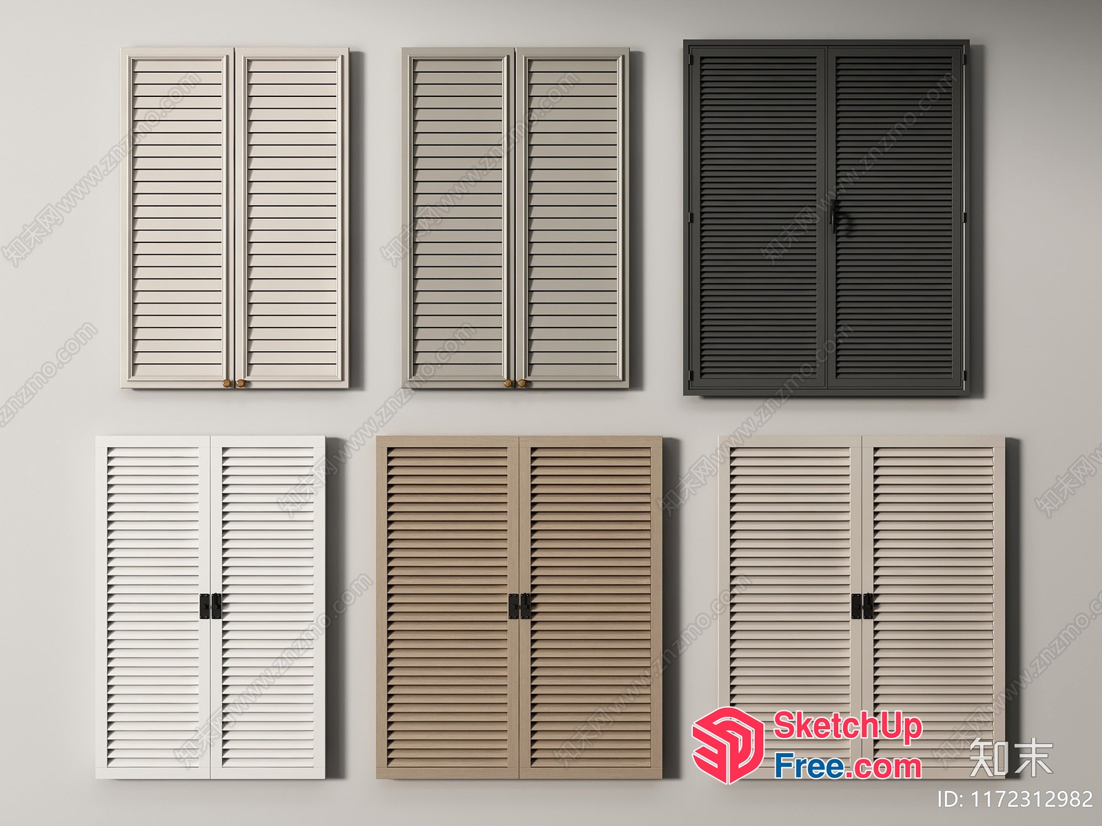 Collection Of Decorative Wooden Shutters 3D SketchUp File