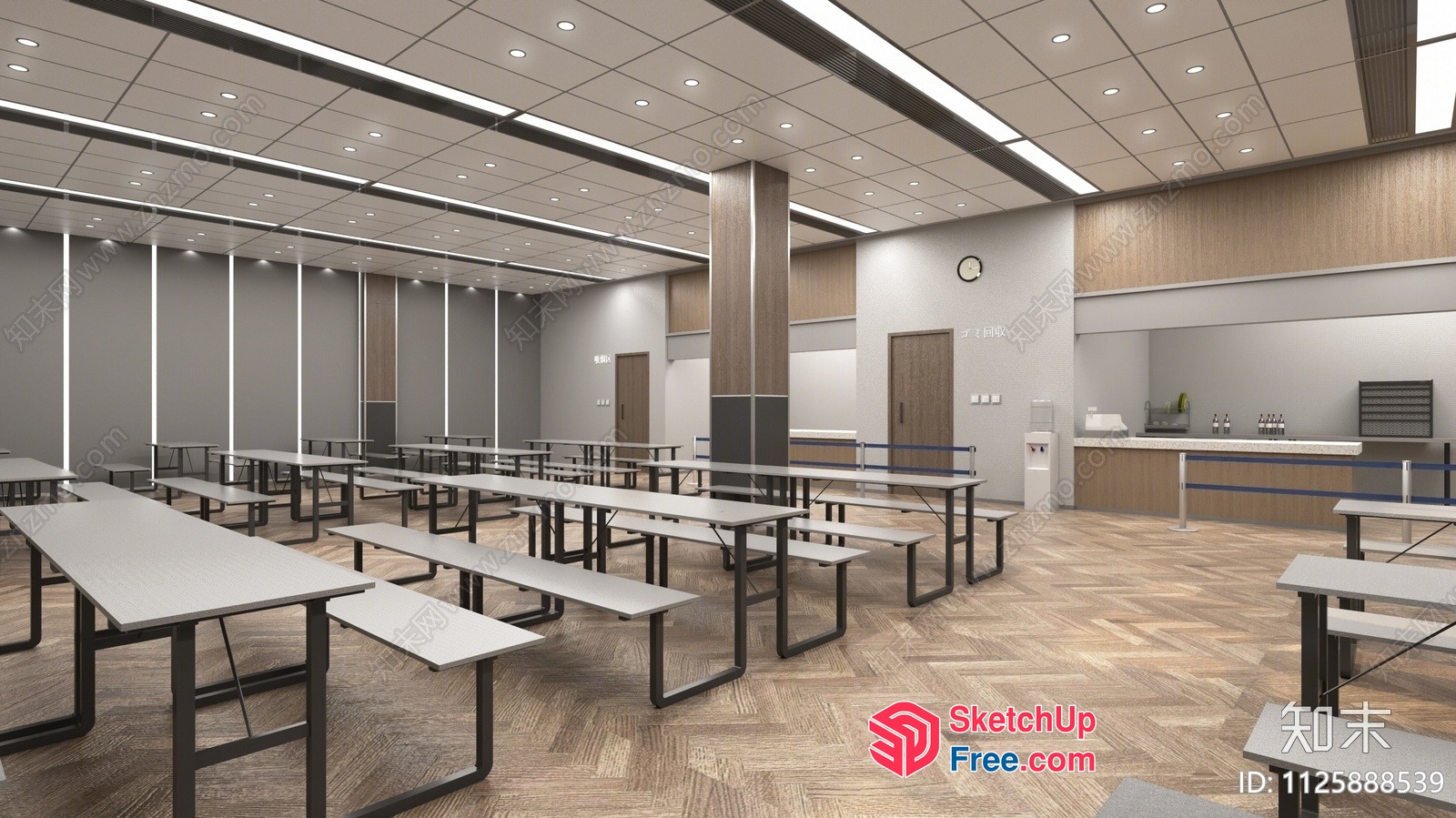 Modern Minimalist Commercial Office Space 3D SketchUp File