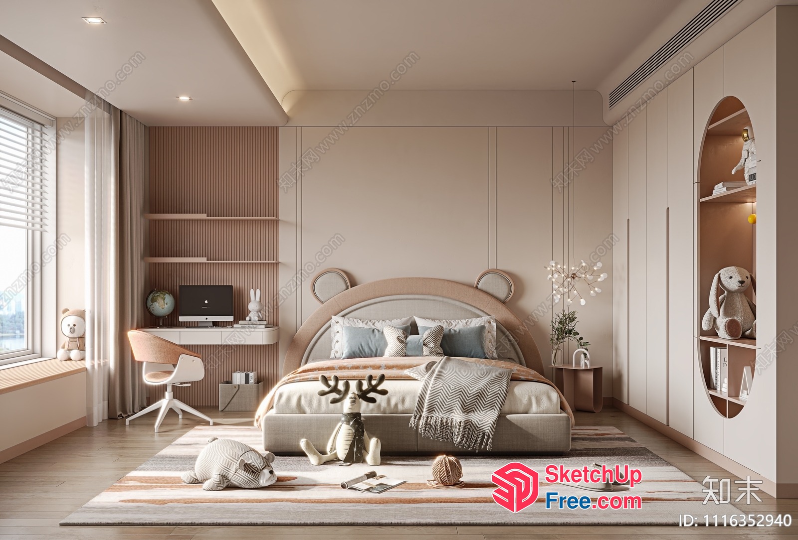 Modern Japanese Style Bedroom With Minimalist Decor 3D SketchUp File