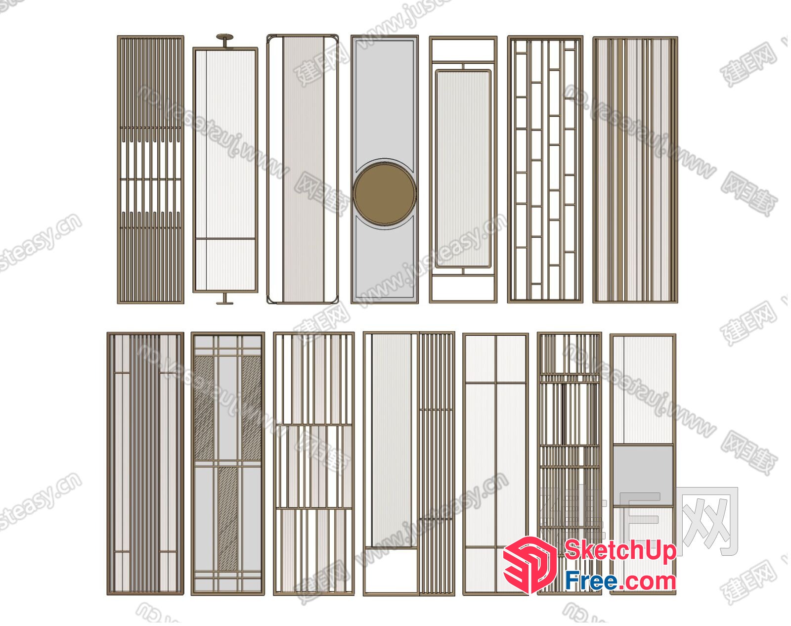 Asian-Style Partition Screens 3D SketchUp File