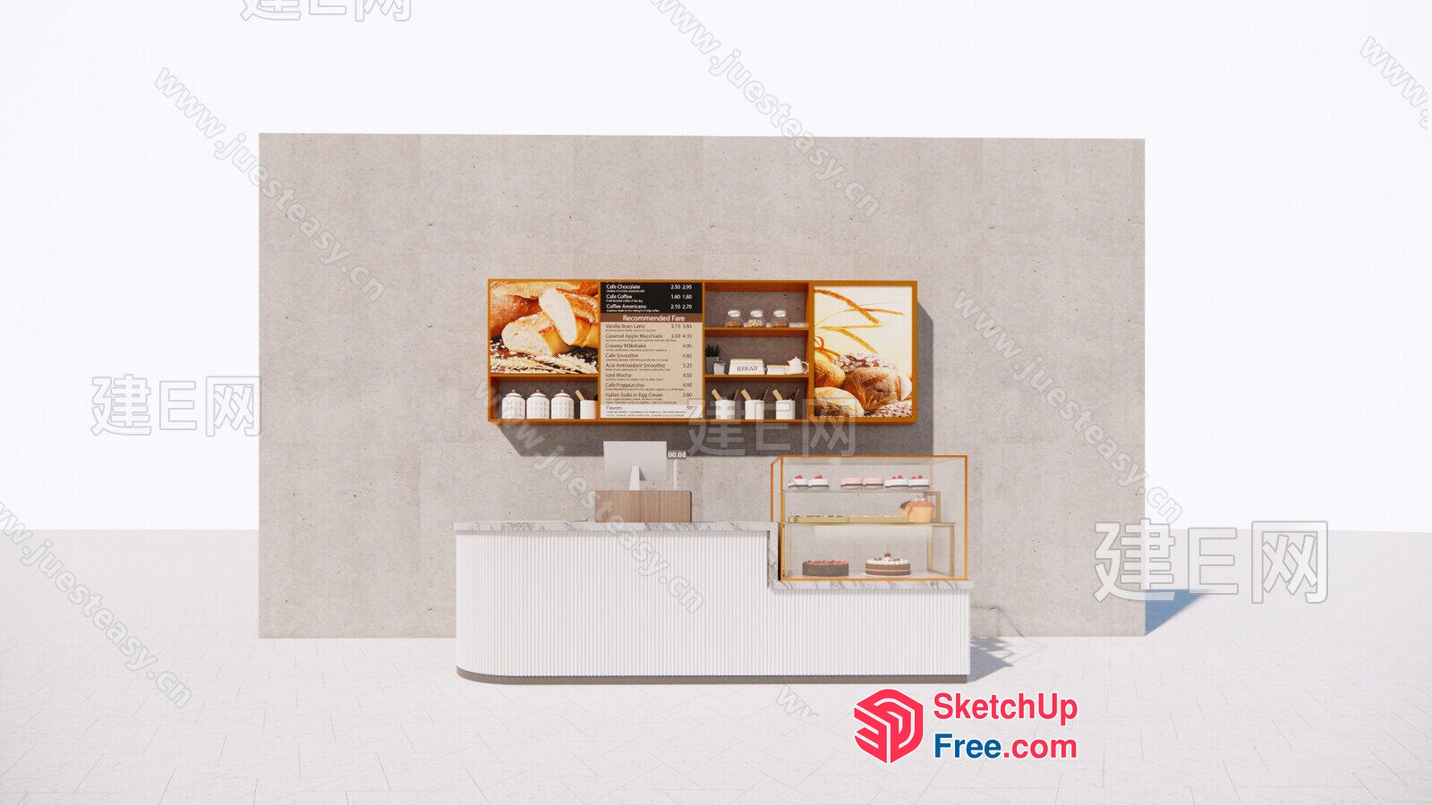 Modern Bakery Shop Interior 3D SketchUp File