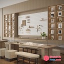 Minimalist Office Interior With Creamy Style And Pillar 3D SketchUp File