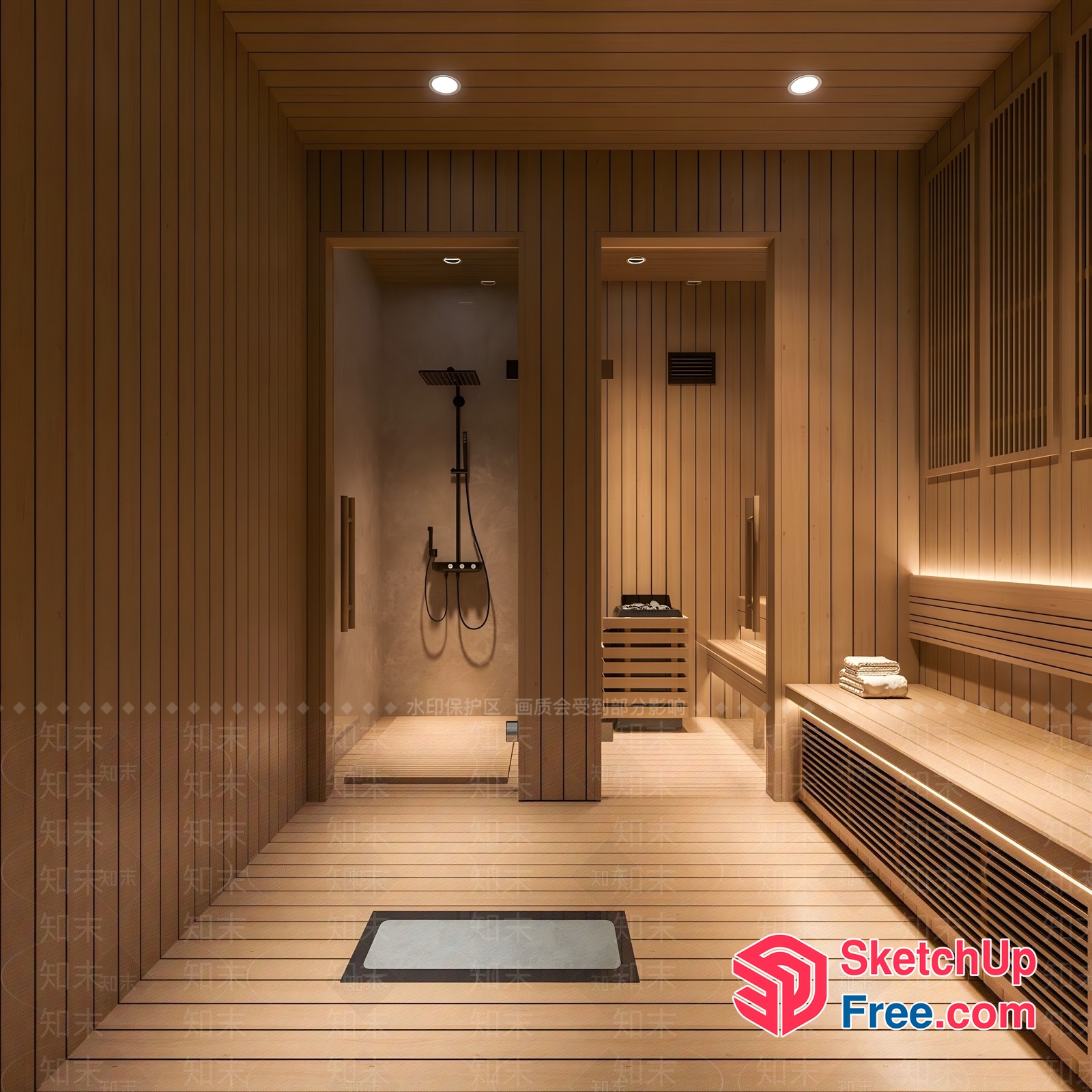 Sauna Room Interior 3D SketchUp File