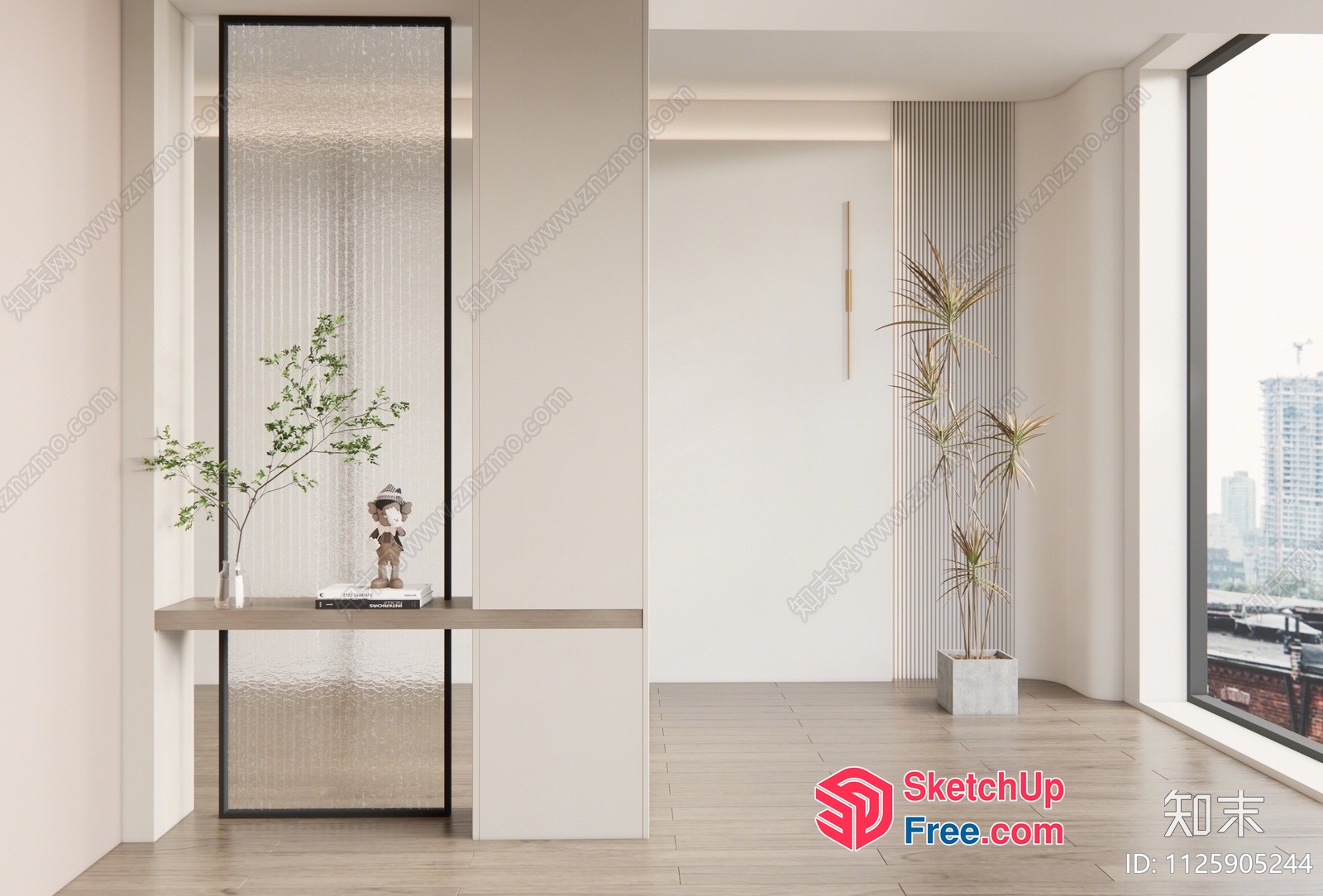 Modern Minimalist Interior Design With Glass Curtain Wall 3D SketchUp File