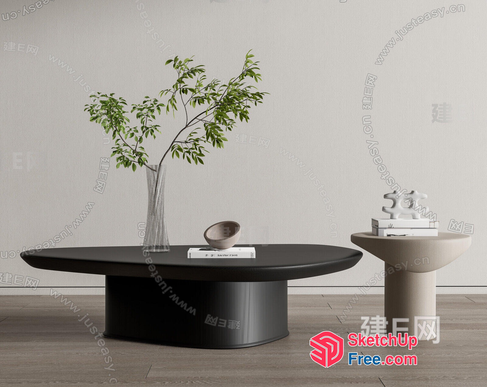 Elegant Modern Minimalist Interior Scene 3D SketchUp File