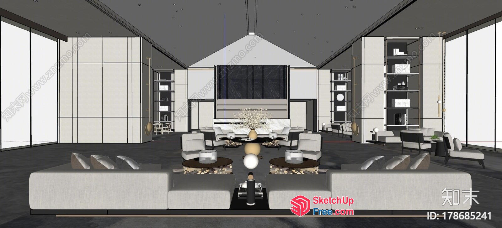 Modern Minimalist Living Room With Sleek Furniture And Decor 3D SketchUp File