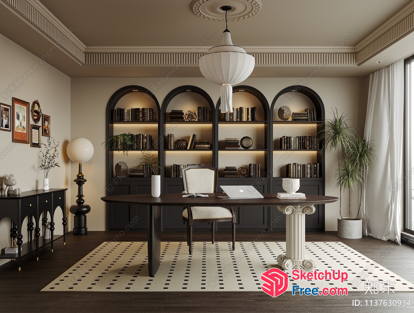 Elegant And Classic Office Interior Design 3D SketchUp File