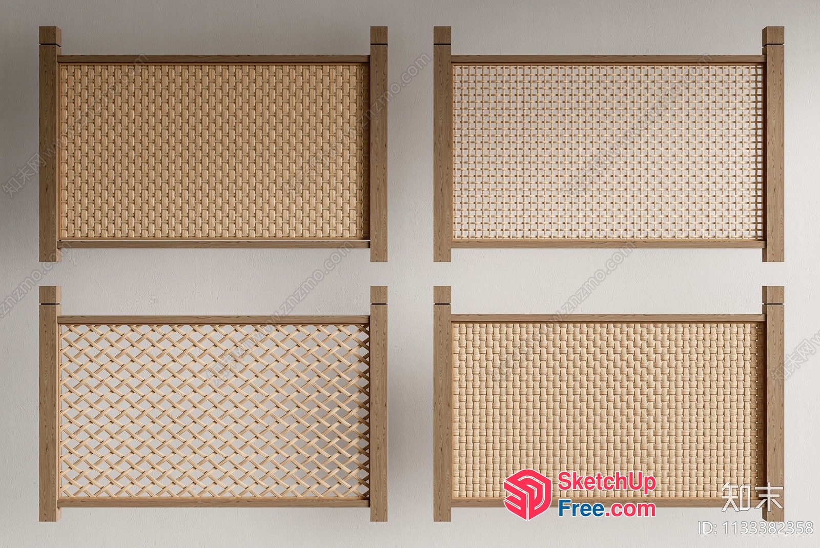 Rattan Decorative Wall Panel 3D SketchUp File