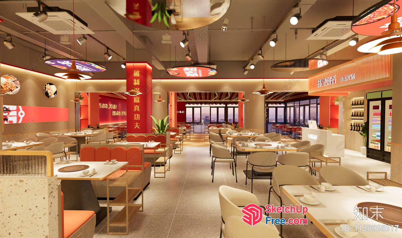 Chinese Restaurant Interior 3D SketchUp File