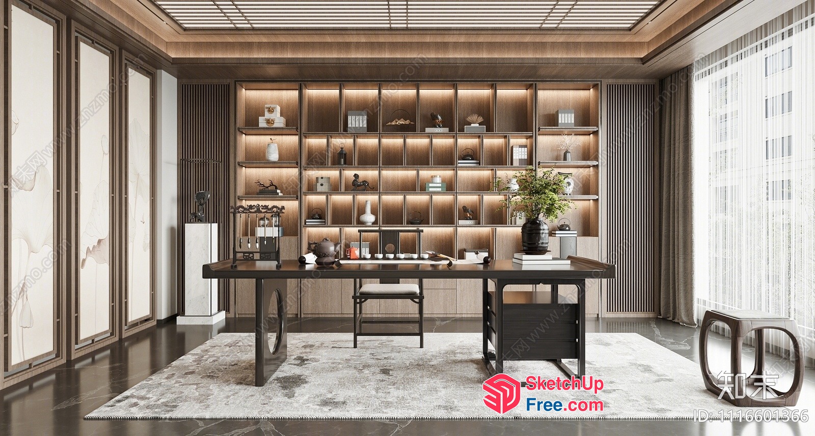 Elegant Modern Office Space With Luxurious Decor 3D SketchUp File