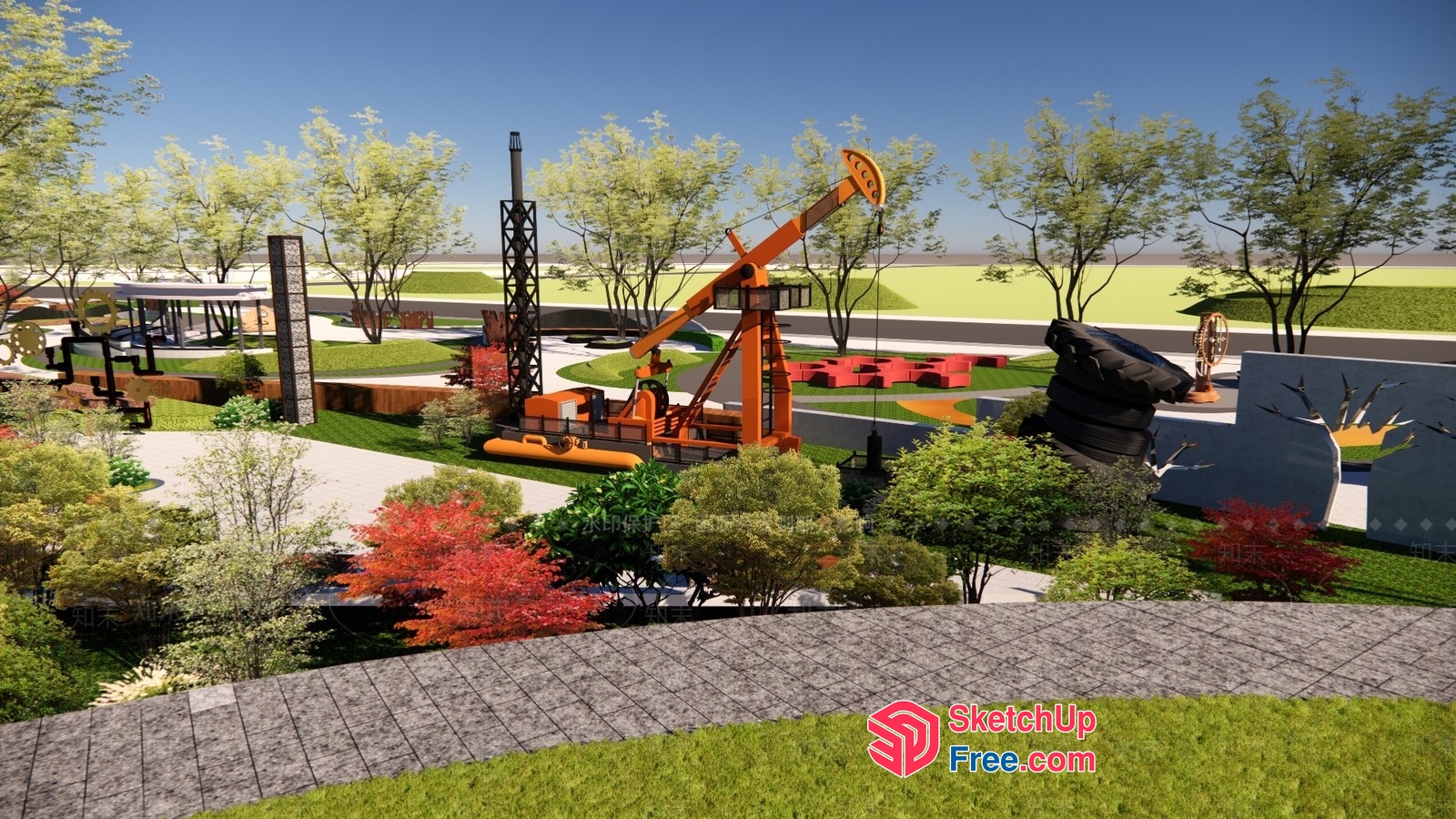 Pumpjack Park 3D SketchUp File