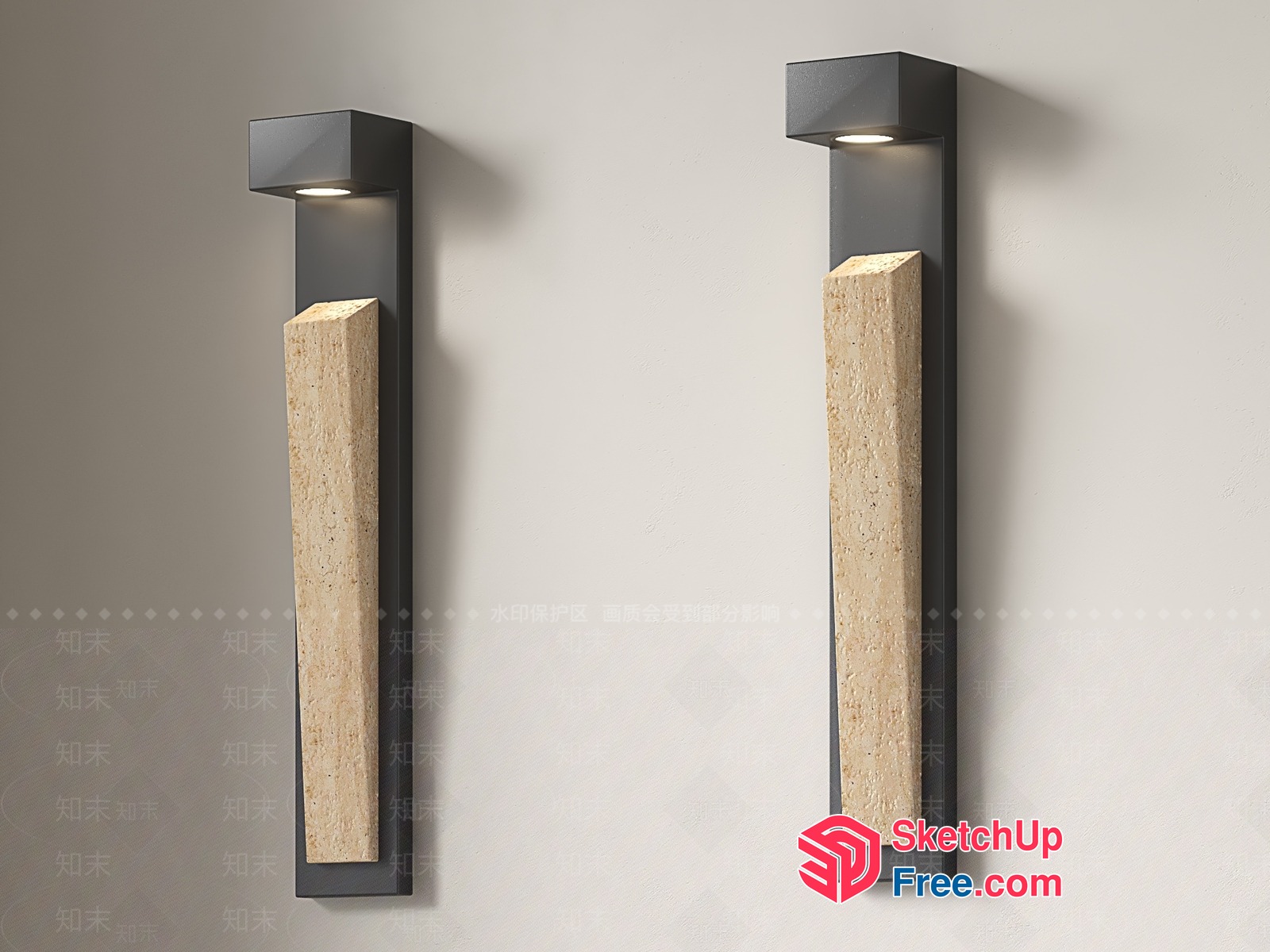 Modern Minimalist Wall Light Fixture 3D SketchUp File