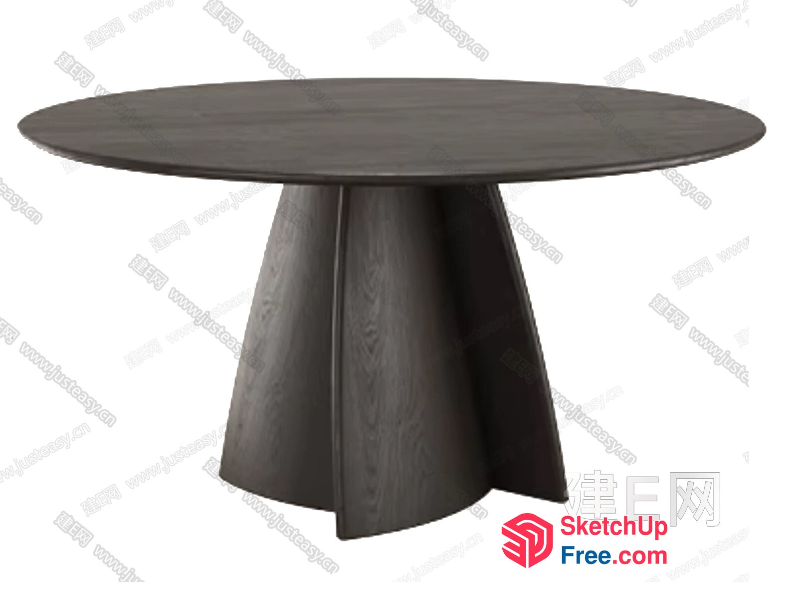 Elegant Round Table With Flared Base 3D SketchUp File