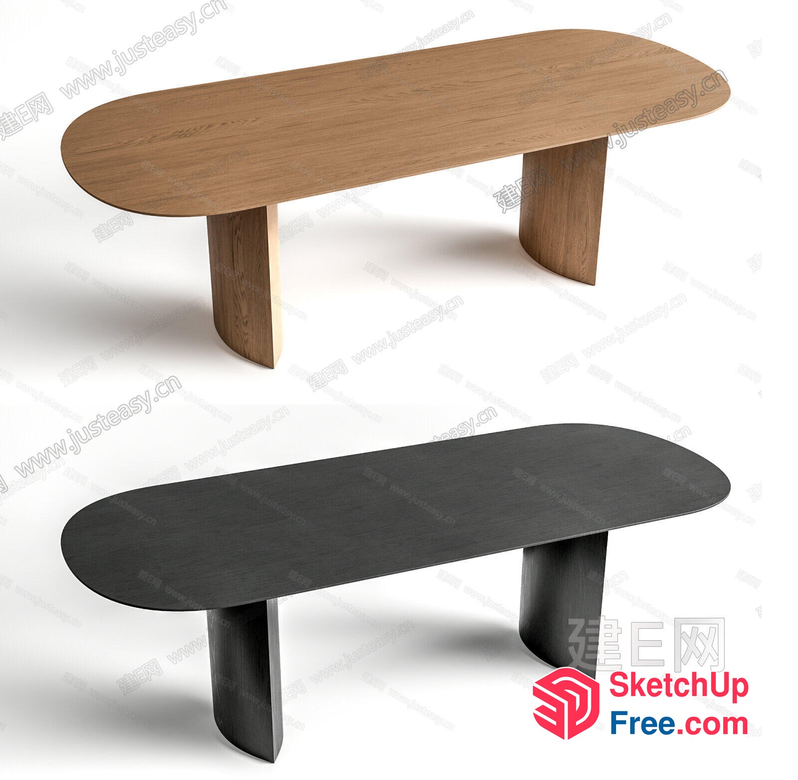 Long, Curved Bench With Legs 3D SketchUp File