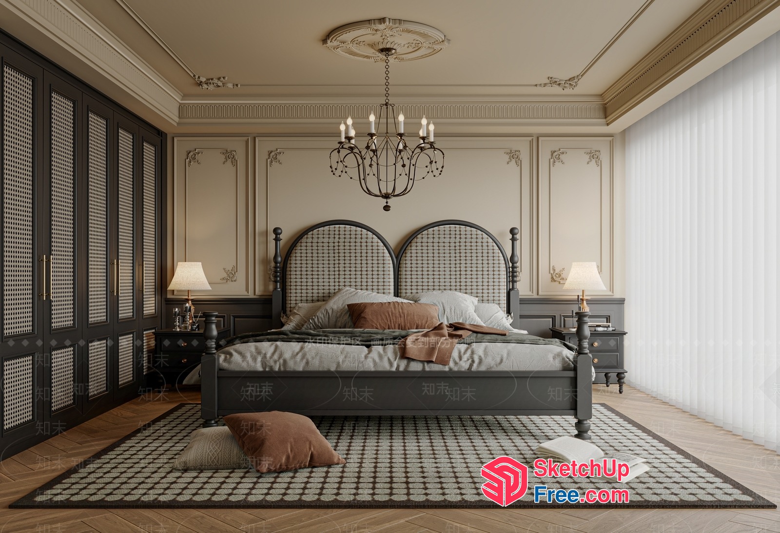 Elegant Classic Bedroom Interior 3D SketchUp File